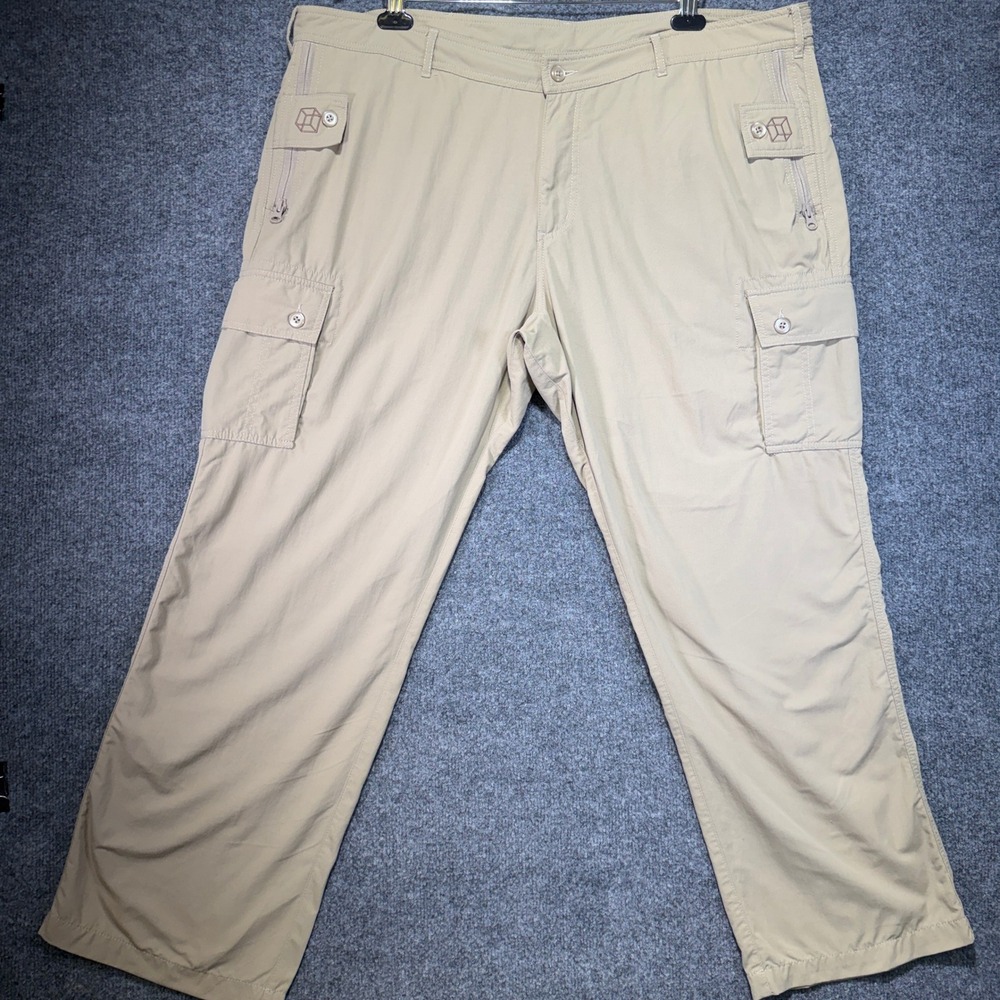 Clothing Arts P^cubed Pick-Pocket Proof Cargo Pants Mens 42x30 Tan Travel Nylon